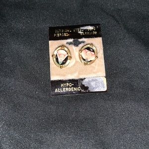 Rose surgical steel post earrings